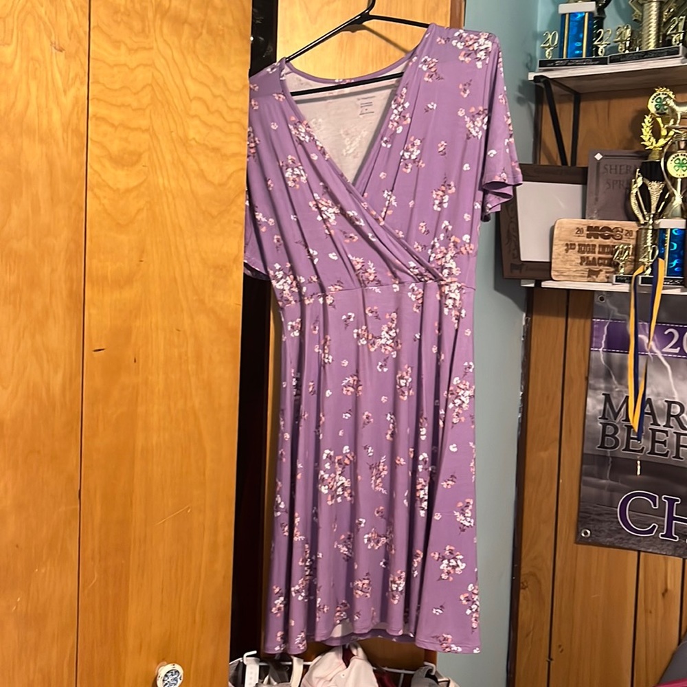 Hawthorn Purple flower Wrap Dress